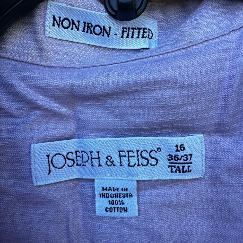 Joseph & Feiss Non- Iron Fitted Mens Button Down Dress Shirt Size 16 - Picture 3 of 8